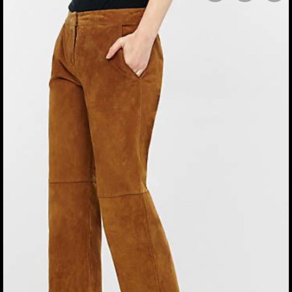 Suede cropped pants